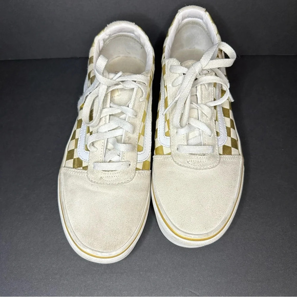 Vans Gold Checkered Low Top Sneakers Women US 8.5 - Picture 6 of 12